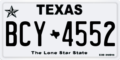 TX license plate BCY4552