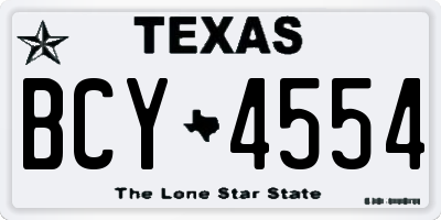 TX license plate BCY4554