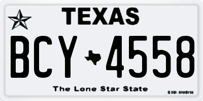 TX license plate BCY4558