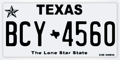 TX license plate BCY4560