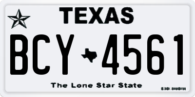 TX license plate BCY4561