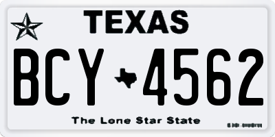 TX license plate BCY4562