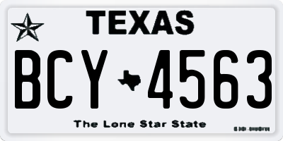 TX license plate BCY4563