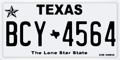 TX license plate BCY4564