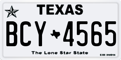 TX license plate BCY4565