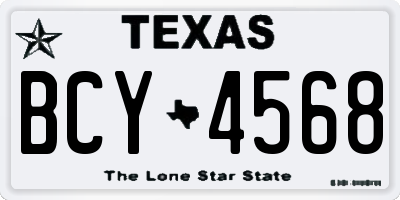 TX license plate BCY4568