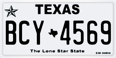 TX license plate BCY4569