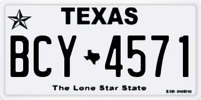 TX license plate BCY4571