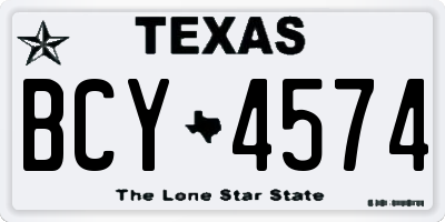 TX license plate BCY4574