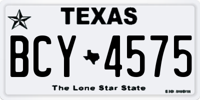 TX license plate BCY4575
