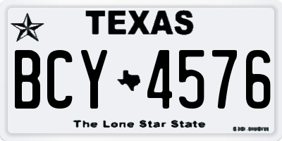 TX license plate BCY4576