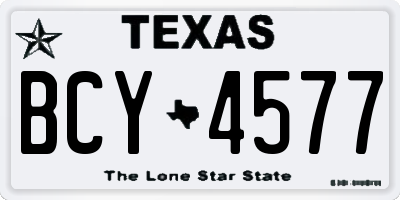 TX license plate BCY4577