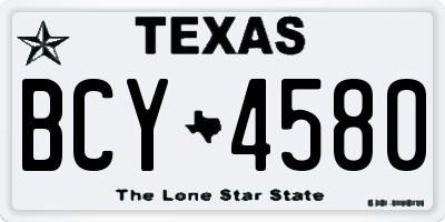 TX license plate BCY4580