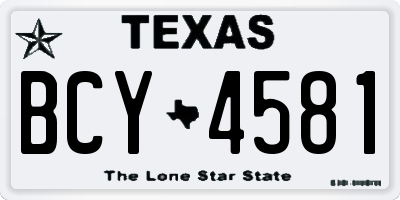 TX license plate BCY4581