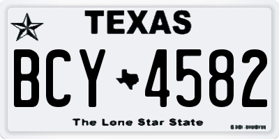 TX license plate BCY4582