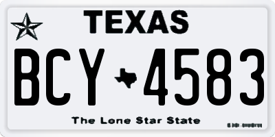 TX license plate BCY4583