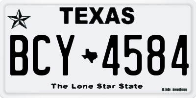 TX license plate BCY4584