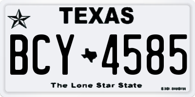 TX license plate BCY4585