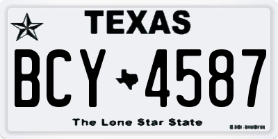 TX license plate BCY4587