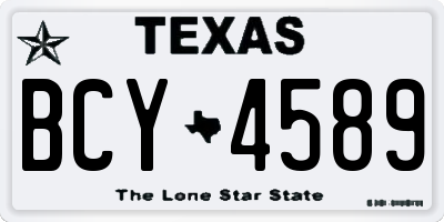 TX license plate BCY4589