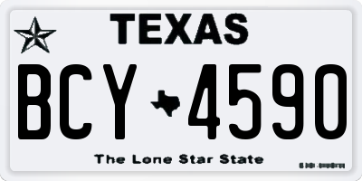 TX license plate BCY4590