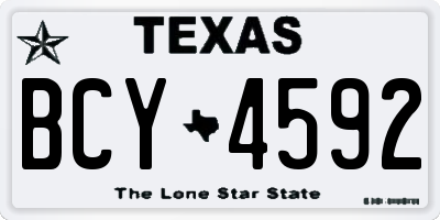 TX license plate BCY4592