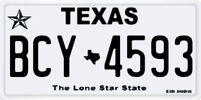 TX license plate BCY4593