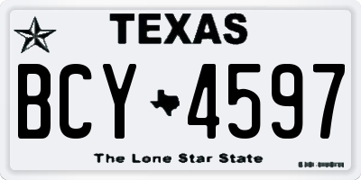 TX license plate BCY4597