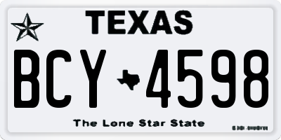 TX license plate BCY4598