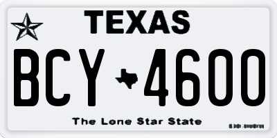 TX license plate BCY4600