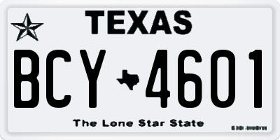 TX license plate BCY4601