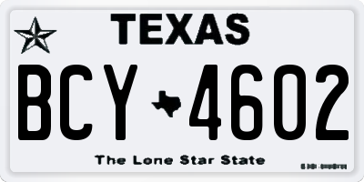 TX license plate BCY4602