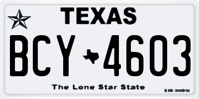 TX license plate BCY4603
