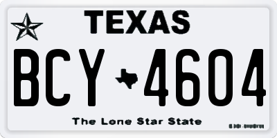 TX license plate BCY4604