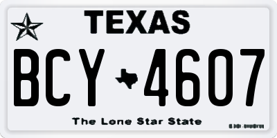 TX license plate BCY4607