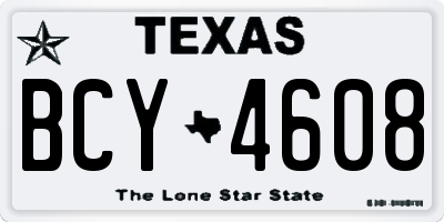 TX license plate BCY4608