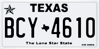 TX license plate BCY4610