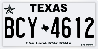 TX license plate BCY4612
