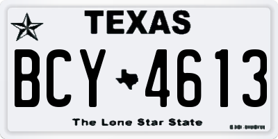 TX license plate BCY4613