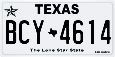 TX license plate BCY4614