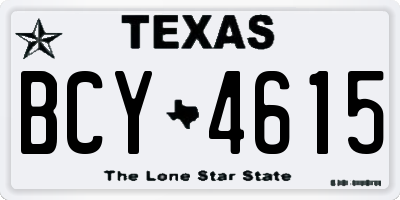 TX license plate BCY4615