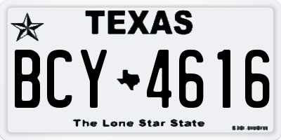 TX license plate BCY4616