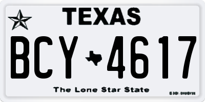 TX license plate BCY4617