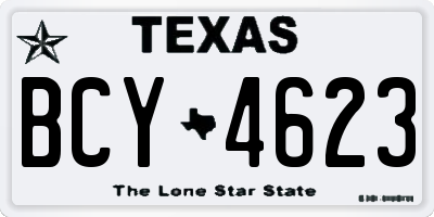 TX license plate BCY4623