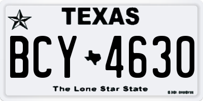 TX license plate BCY4630