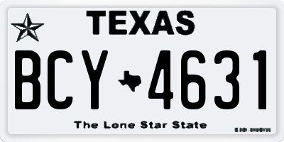 TX license plate BCY4631