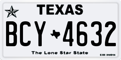 TX license plate BCY4632