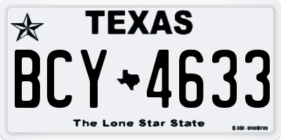 TX license plate BCY4633