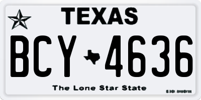 TX license plate BCY4636