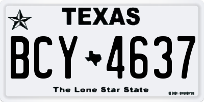 TX license plate BCY4637